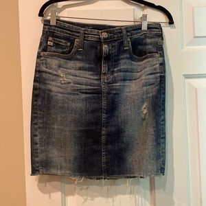 AG Adriano Goldschmied Erin distressed denim skirt EUC